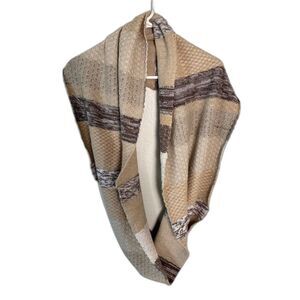 Portolano Luxury Knit Infinity Scarf Wool Cashmere Rabbit Hair Earth Tone Cozy